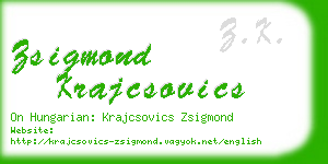 zsigmond krajcsovics business card